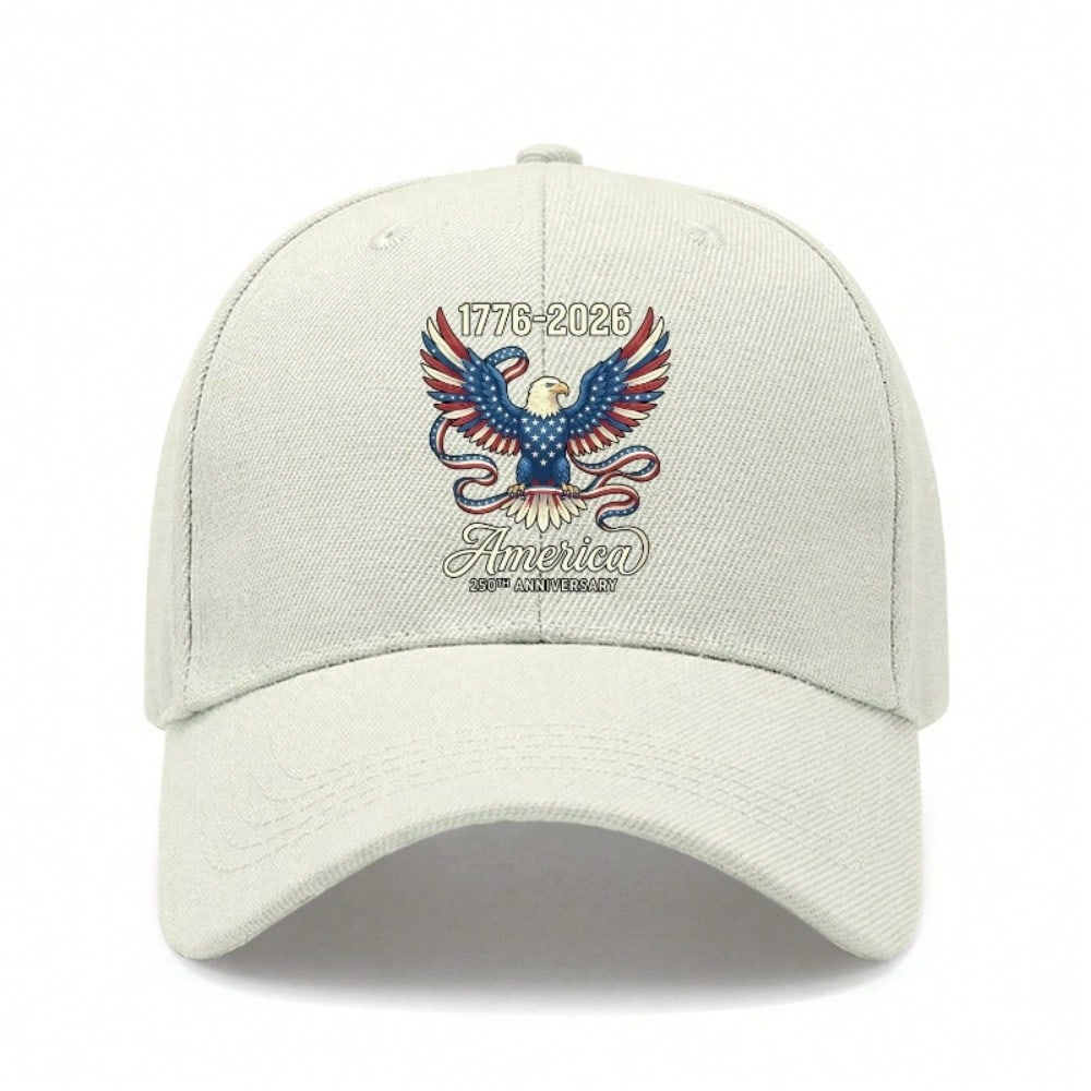 [Patriotic Baseball Cap] 250Th Anniversary Eagle Print Polyester Adjustable Unisex Breathable Lightweight Sun Protection Curved Brim Outdoor Sports