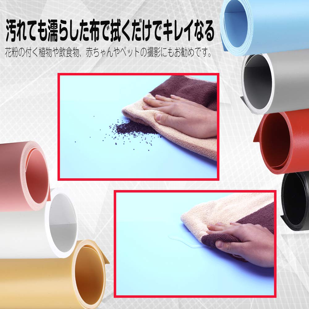 FUPUONE Фон для фотосъемки товаров, ПВХ бумага, Подложка, 7 цветов, 70 x 140 см (Серый)