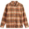 Anti-Five Series Full Print Striped Button-Down Loose Long Sleeve Shirt Men Shirts Brown Plaid ASHU473-2