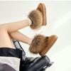 Winter Round Toe Plush Snow Boots for Women Chunky Furry Woman Shoes Comfortable and Elegant Non Slip Fashion Work Ankle Sale