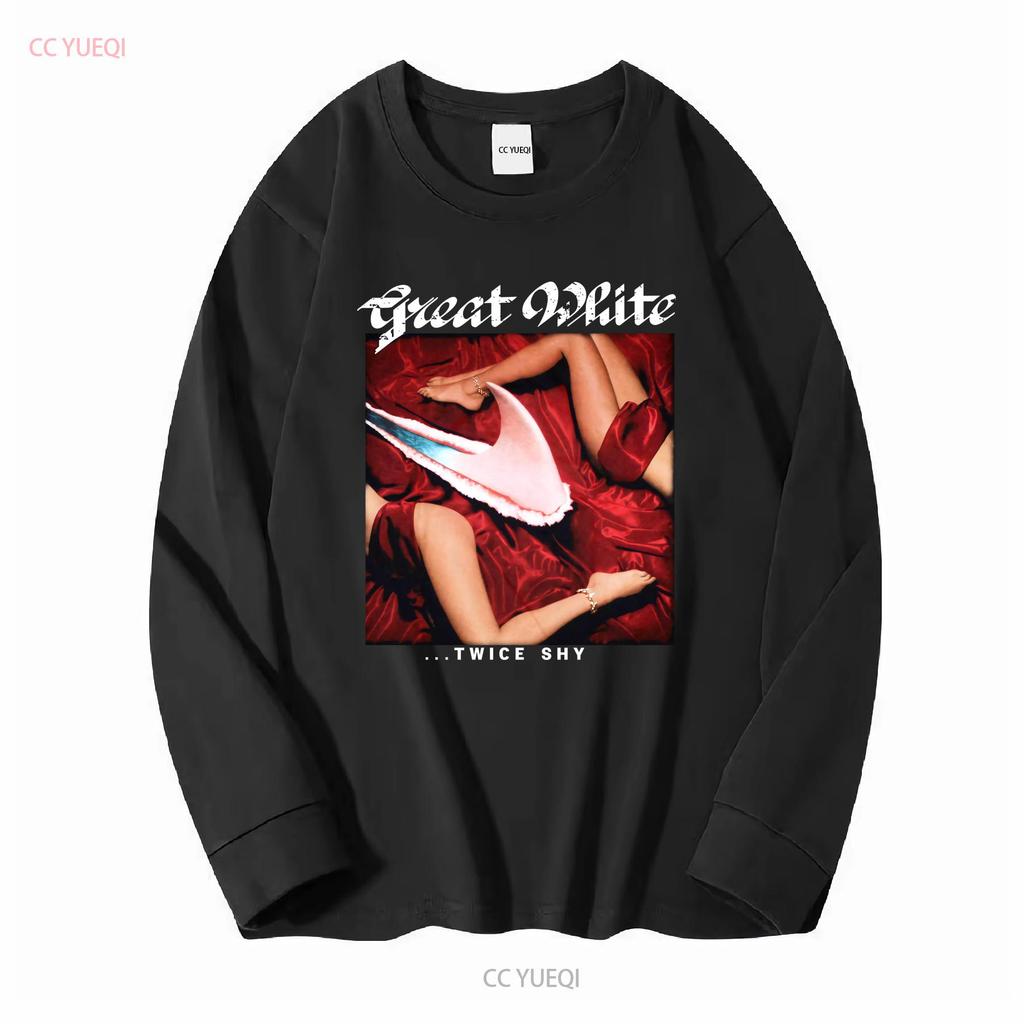 Great White Band Twice Shy Tour 1989 Черная S 2345XL футболка с длинным или коротким рукавом винтажная Выстиранная уличная одежда Стрейч