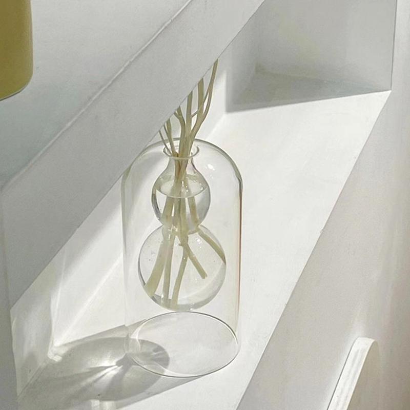 Двухслойная прозрачная стеклянная ваза, диффузор для ароматерапии, бутылка для ароматерапии в форме тыквы