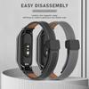Для Mi Band 7 магнитная пряжка, ремешок из натуральной кожи + металлический корпус для часов для Xiaomi Smart Band 8/Band 7/Band 6/5/4/3, сменный браслет