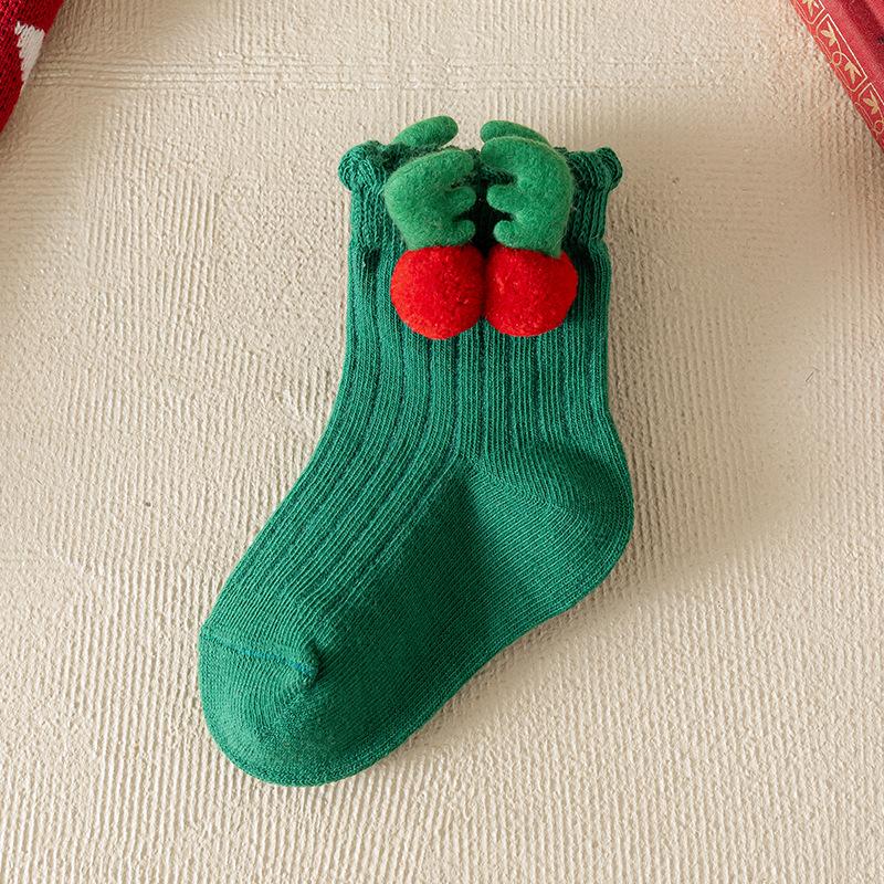Christmas Socks for Kids Toddler Baby Girls Cotton Bow Short Socks Children's New Year Gifts for 1-8Years