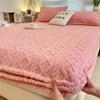Winter Warm Fitted Bed Sheet Taff Velvet Fleece Bed Linen Single/Double/King/Queen Size Plush Mattress Cover Thick Bed Cover