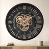 Heaven Hour Designer Wall Clock | Steel Body | with Moving Gear Mechanism | Diameter -18 Inches | Silent Sweep Noiseless Technology