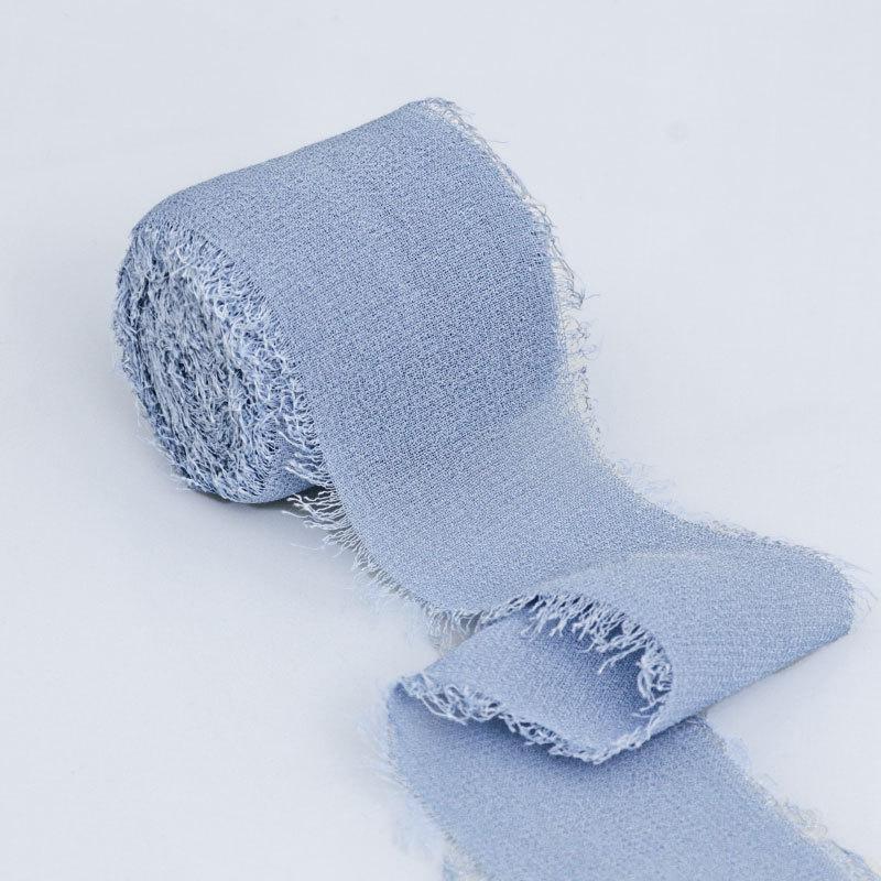 Elegant Ins Hand Torn Burlap Ribbon Chiffon Ribbon Dried Rose Color Wedding Flower Tie Hand Bouquet Ribbon Fluttering Ribbon Home Decoration