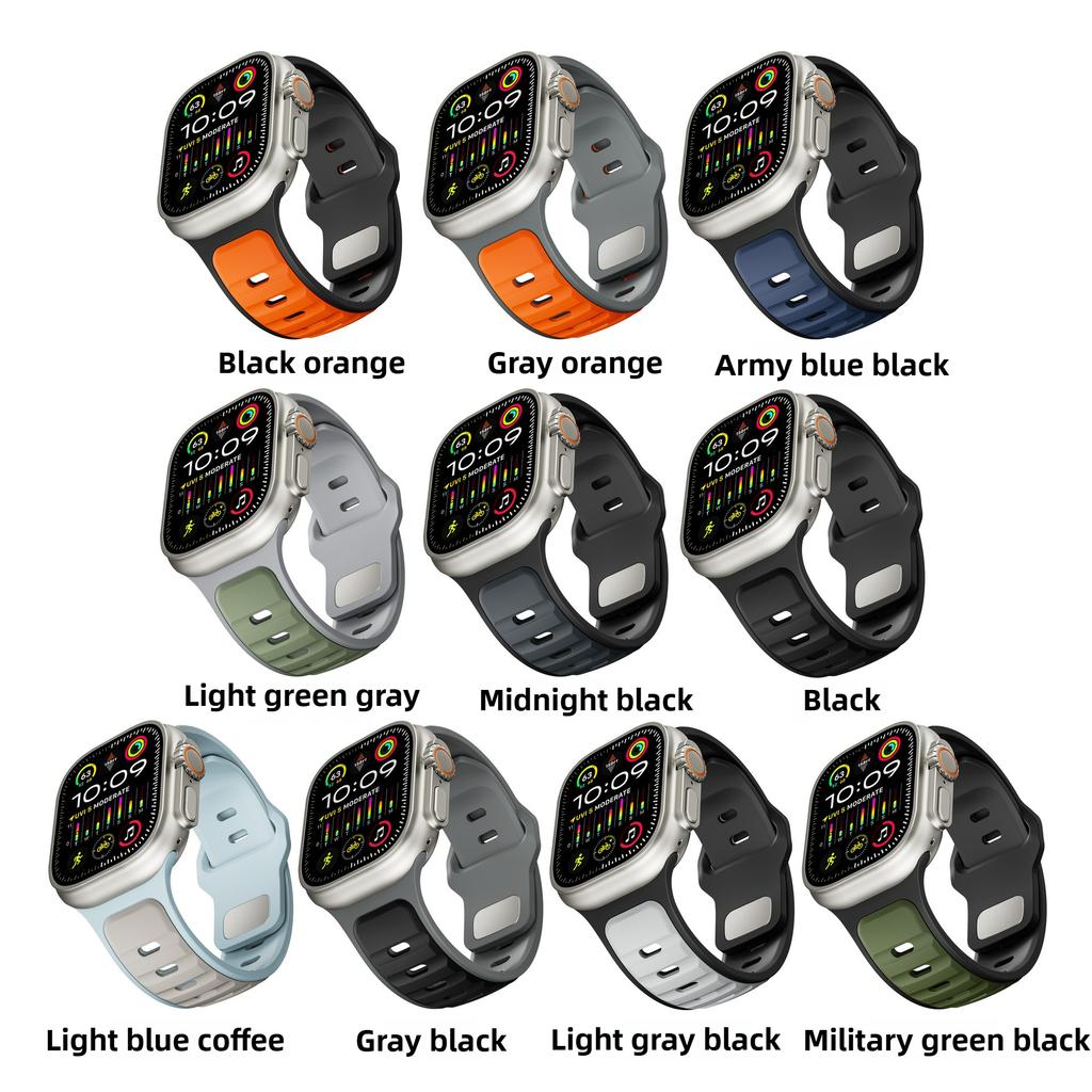 Силиконовый ремешок для Apple Watch Series 10 46 мм 42 мм 41 мм 45 мм 44 мм 40 мм Ultra 2 49 мм спортивный дышащий ремешок для Iwatch Series 10 9 8 7