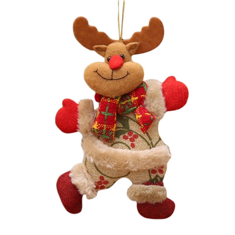 Счастливого Рождества Украшения Кукла Подвесные Украшения Милая Плюшевая Кукла Дед Мороз Снеговик Подвеска Рождественская Елка DIY Украшение