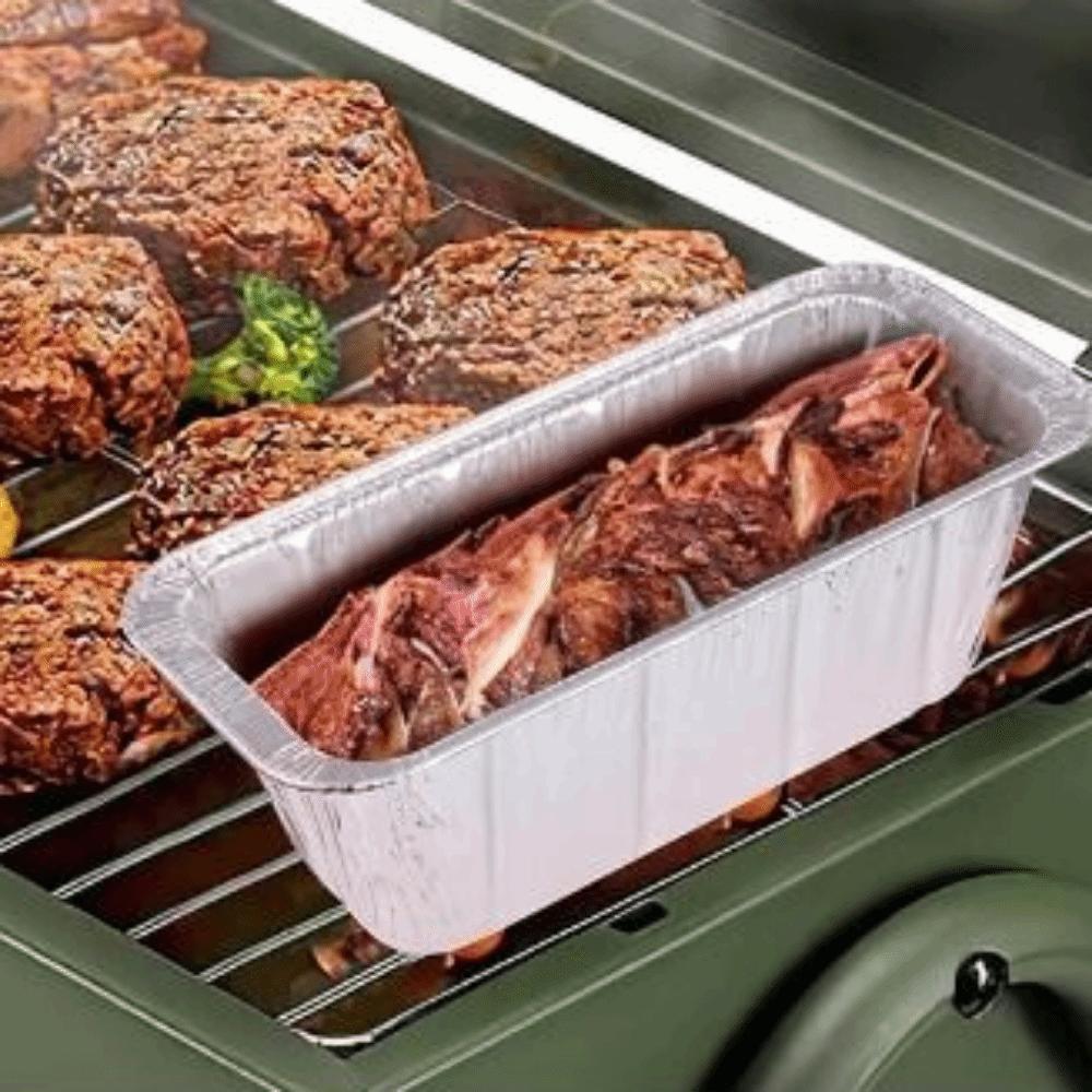30/50Pcs Disposable Grill Grease Tray Aluminum Drip Pans Disposable Aluminum Foil Box  Kitchen Prep