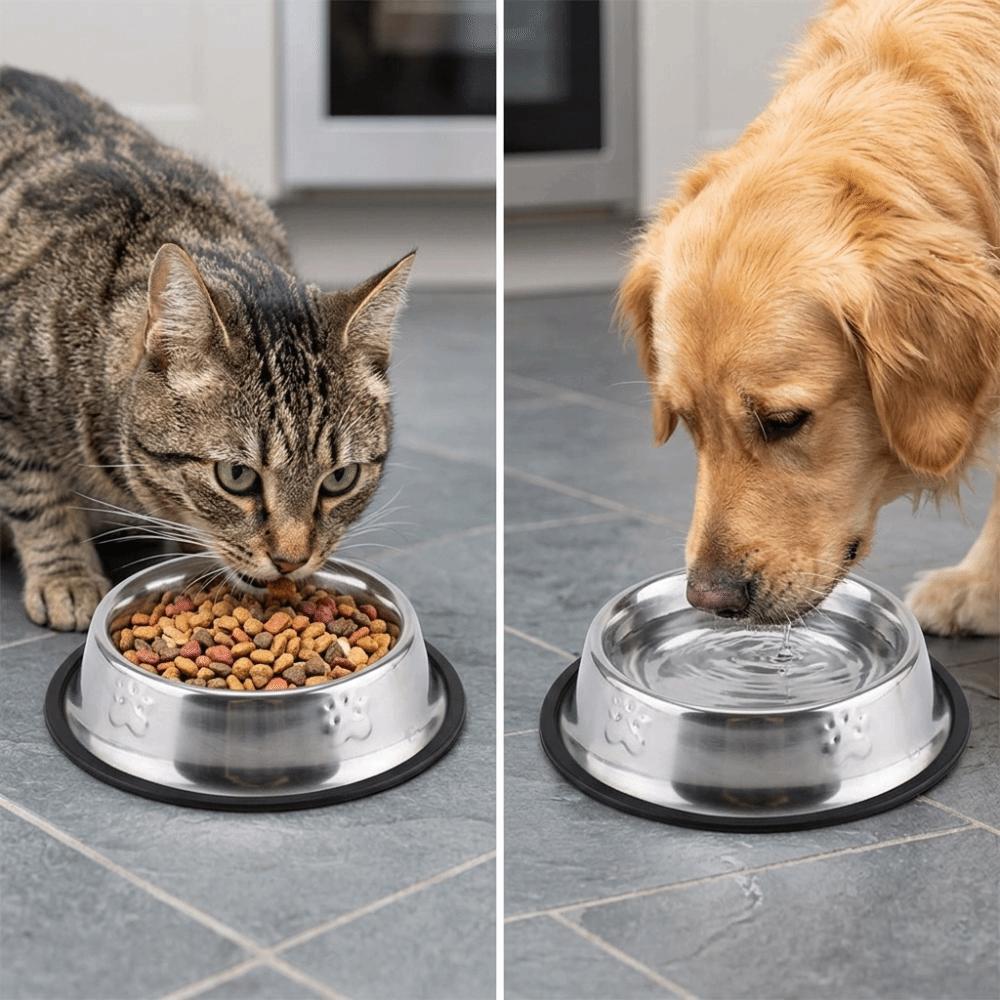 Anti-tip Dog Feeder Rustproof Pet Drinking Bowl Smooth Surface Pet Dinner Bowl  Pet Dining Use