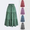 Женская юбка-макси в стиле бохо с винтажным цветочным принтом, эластичная, с высокой талией, плиссированная, струящаяся, А-силуэта, длинная, для малышей, осень, короткая юбка