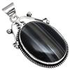 Pendant Grey Botswana Agate Gemstone Mother'Day Gift Silver Jewelry 2"
