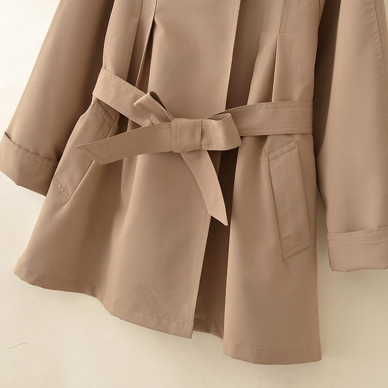 Women S Plus Size Trench Coat Lapel Belted Long Overcoat