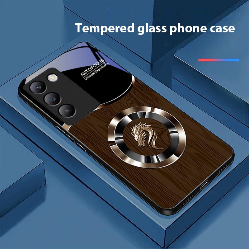 Circle Dragon Для Y72 33S 11 03 36 96 Lite 35 16 Iqoo 12 V40 SE 5G 29 40 21 30 X80 Pro Vivo Чехол для телефона из закаленного стекла Черный