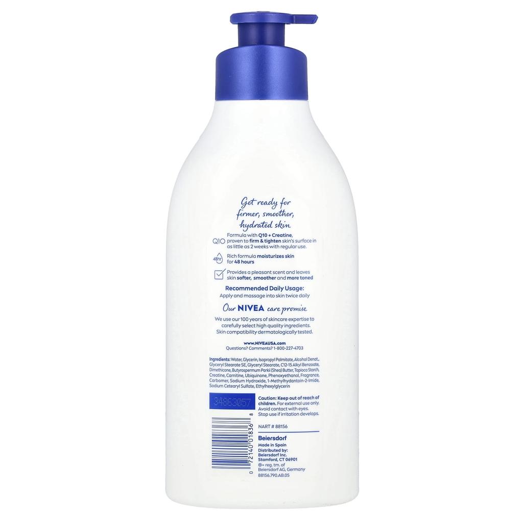 Nivea Skin Firming Shea Hydration Body Lotion, 33.8 Fl Oz (1,000 Ml)