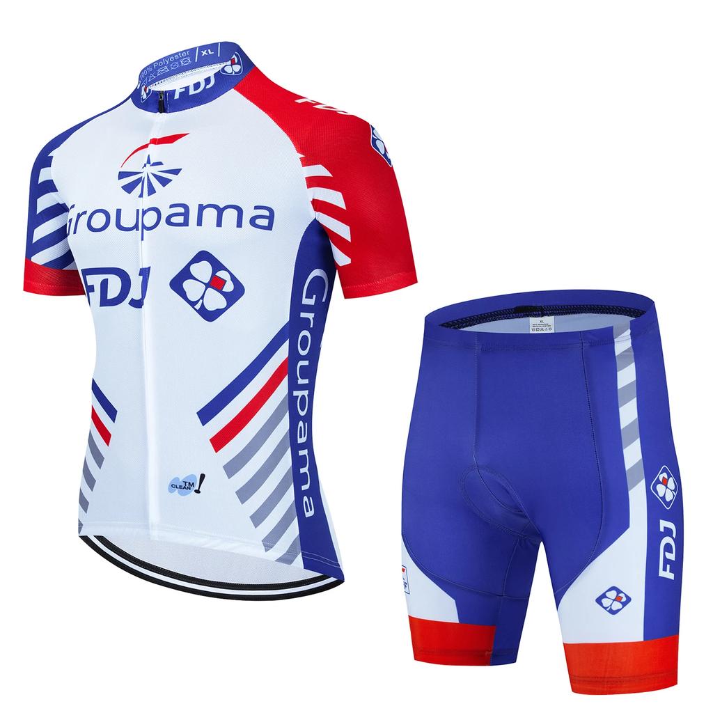 2026 Groupama FDJ TDF Велосипедные комплекты формы Париж Короткий рукав Быстросохнущий Maillot Ciclismo Гоночная велосипедная одежда
