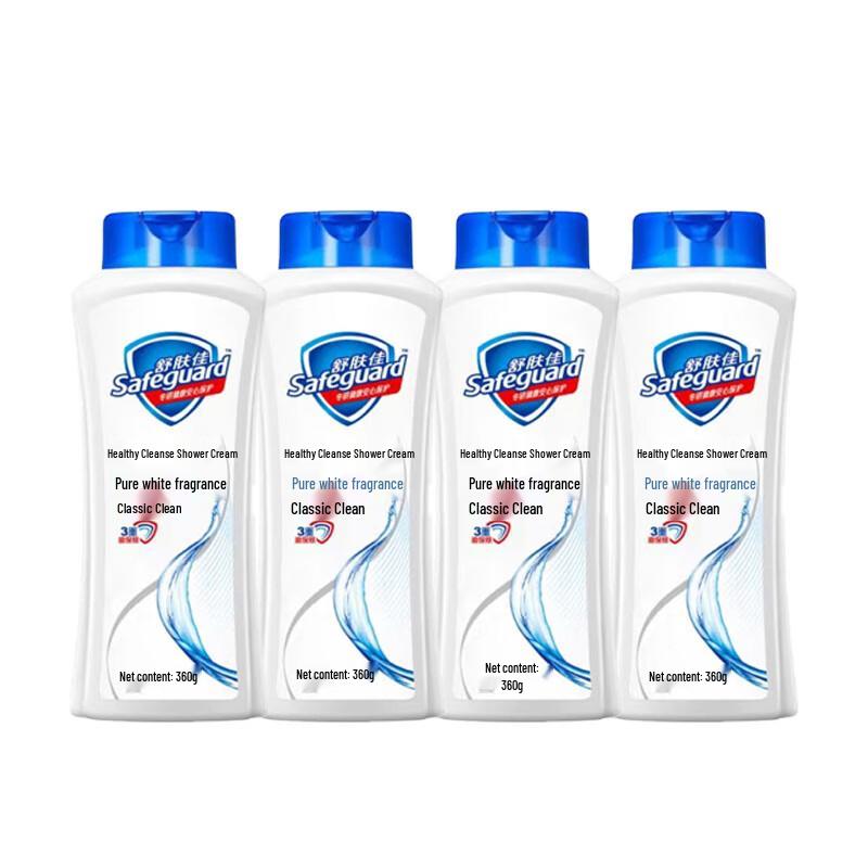 Safeguard Pure White Scent Shower Gel (4 x 360ml)