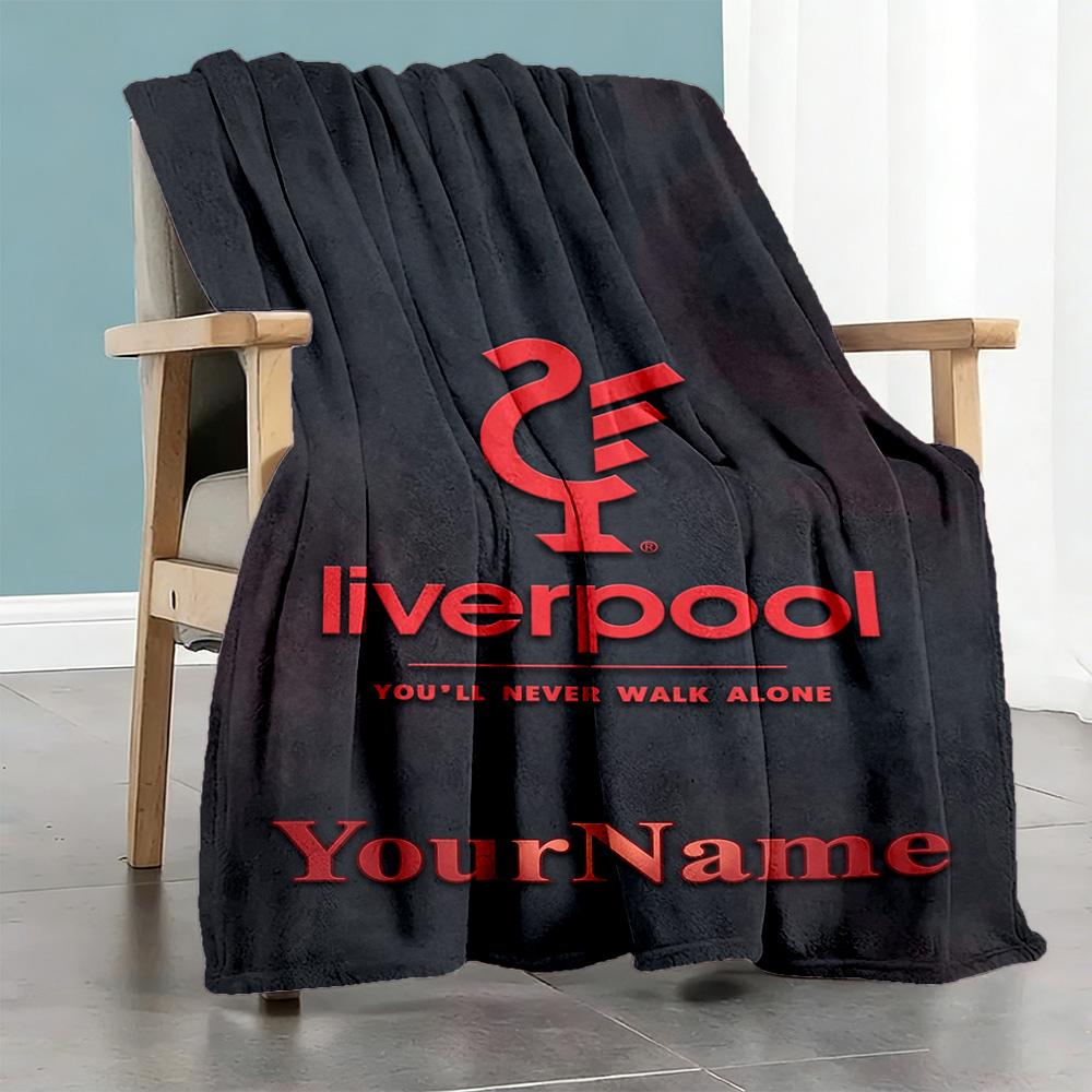 Liverpool Personalized Name Blanket Gift Customizable Blanket Warmthful Decor Great for Office Chair Seaside Couch Livingroom for All Occasions