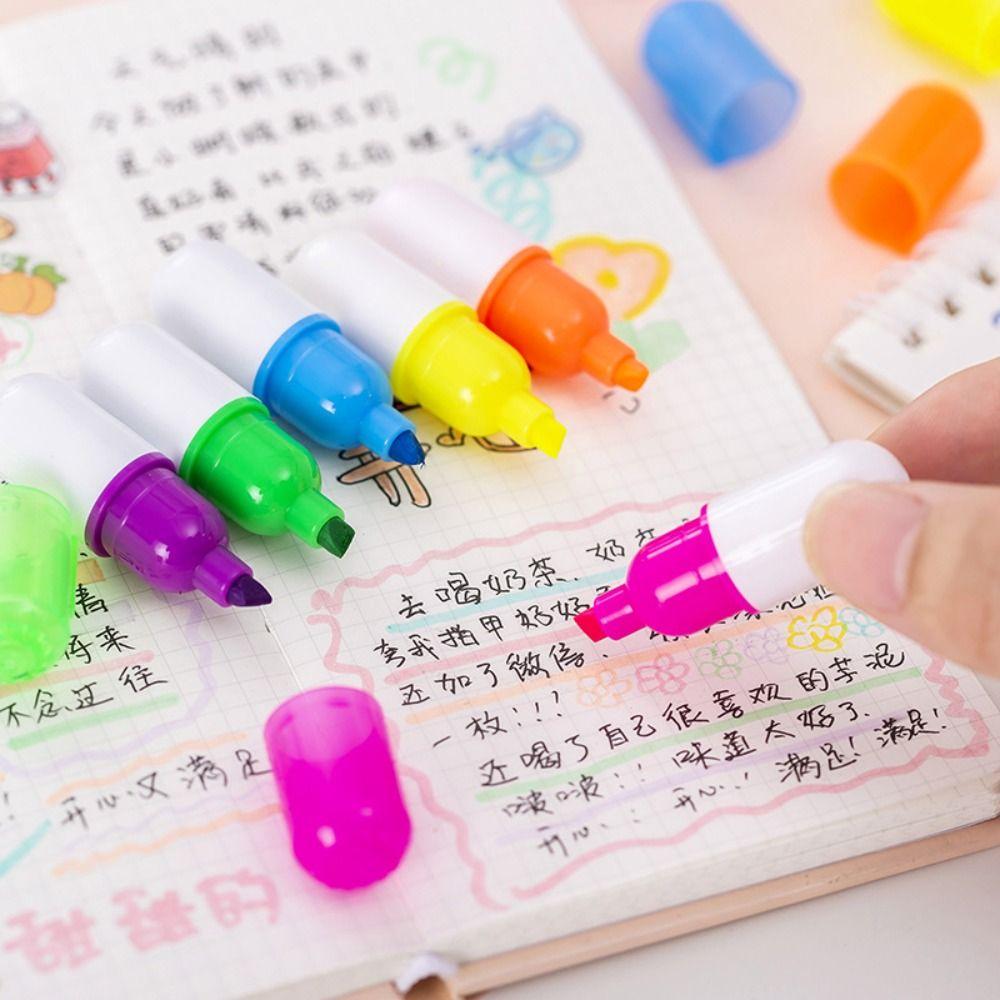 Creative Highlighters Mini Student Stationery New Fluorescent Pen Student