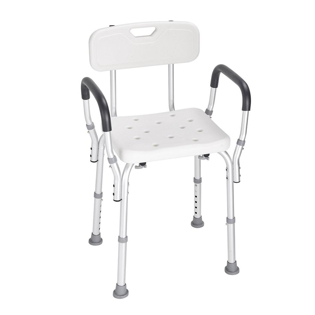 Shower Chair, Shower Seat with Back, Adjustable Height Shower Stool, Shower Chair for Inside Shower Bathtub, Non-slip Bathroom Bench Bath Chair for