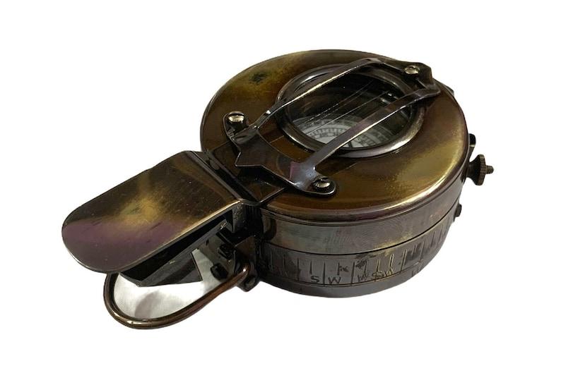 Brass Antique Finish British Military Compass WWII Nautical Maritime Prismatic Compass Gift