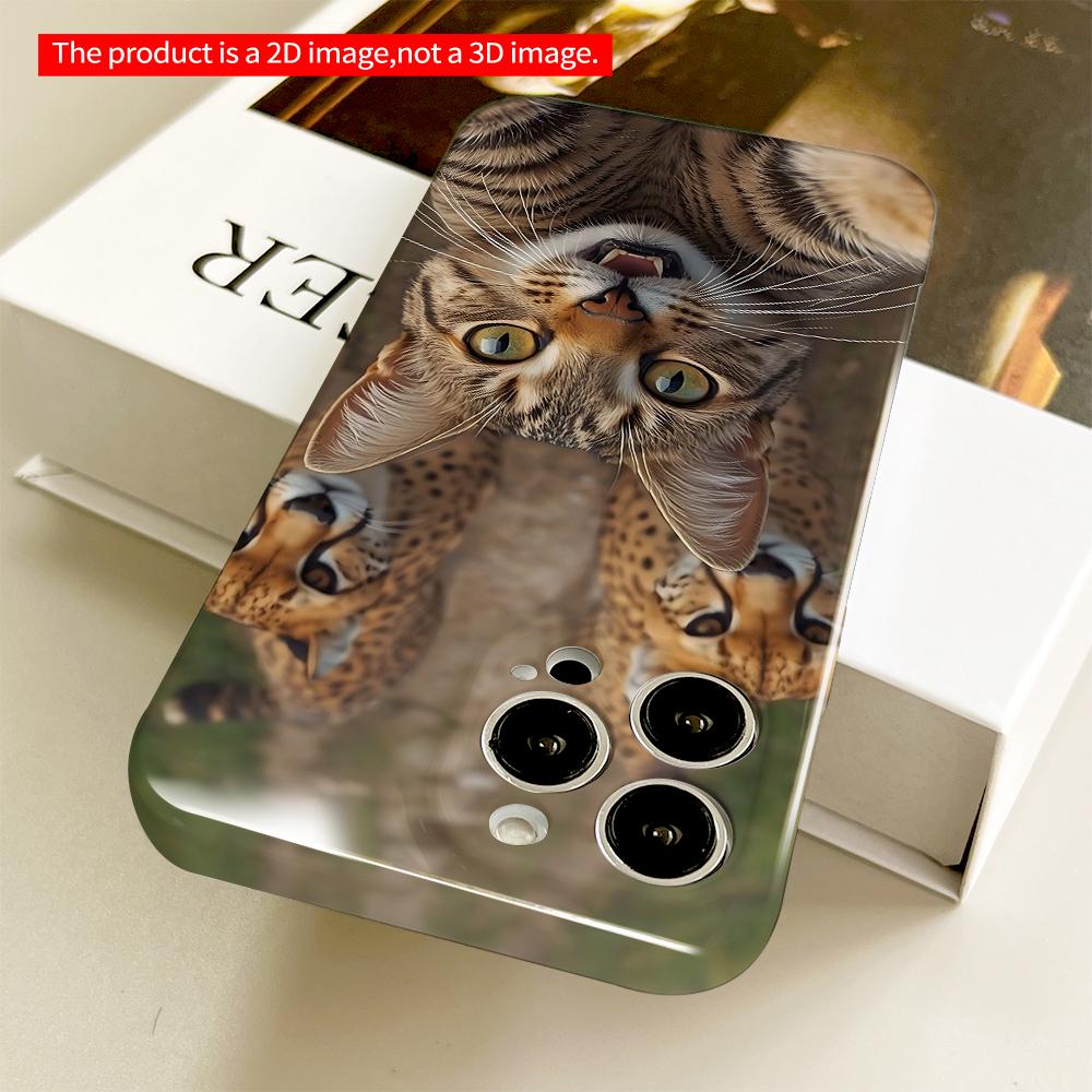 Cheetahs Chase Tabby Cat Selfie All inclusive film hard phone case, compatible with iPhone 18 Pro Max 17 16 15 14 13 12 11
