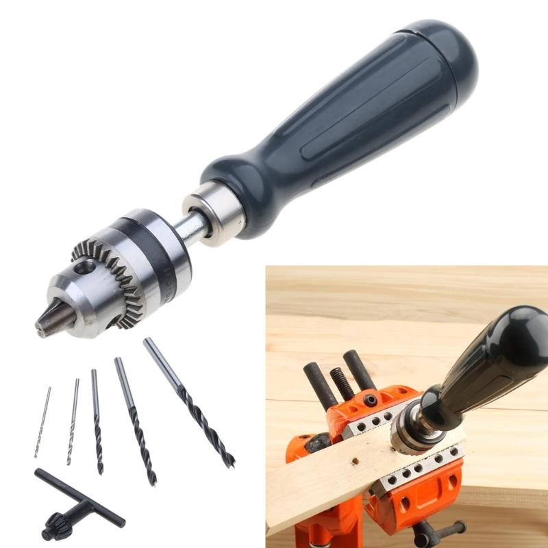 Mini Hand Drill With Keyless Chuck Rotary Tools Wood Drilling Twist 1.5/2.0/3.0/4.0/5.0mm Drill Bits Set Manual