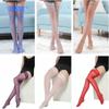Curvy Womens Thigh High Long Socks Plus Size Black White Lace Top Over Knee Elastic Fishnets XL Stockings Sexy with Anti-slip