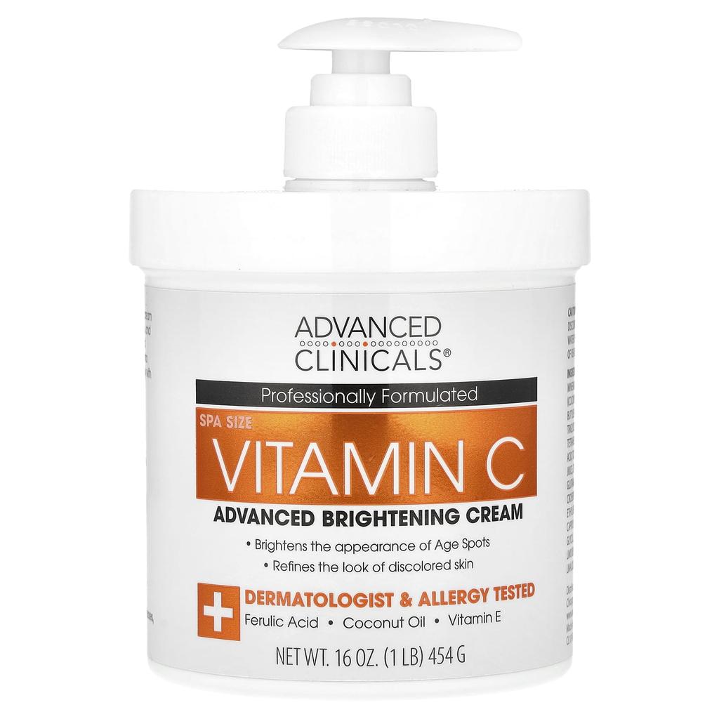 Advanced Clinicals Витамин С, улучшенный осветляющий крем, 454 г (16oz)