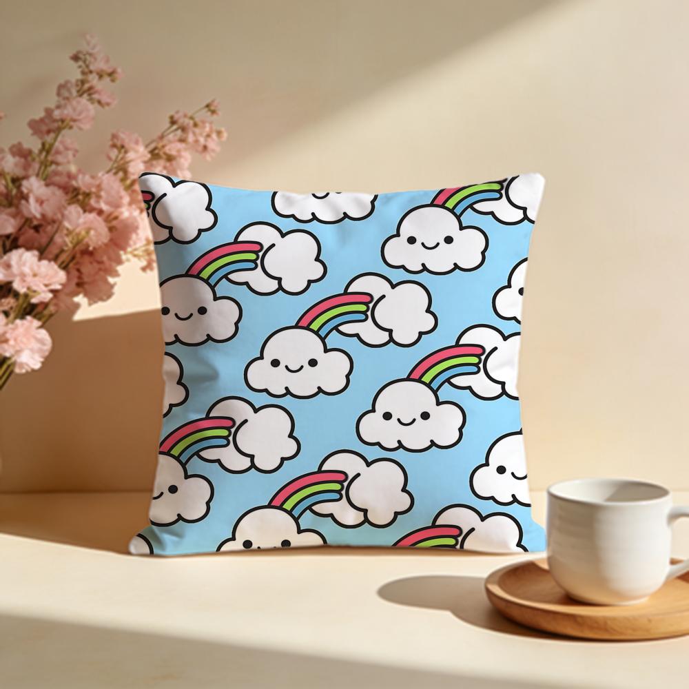 Vibrant Rainbow Cushion Cover Soft Pillow Cases for Home Bedroom Living Room Sofa