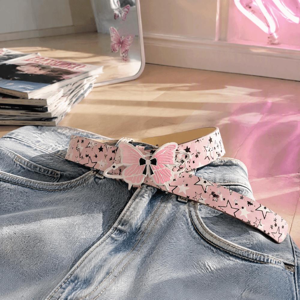 Alloy Fashion Belt Star Pattern Waist Strap Trendy Dress Belt Party Occasion