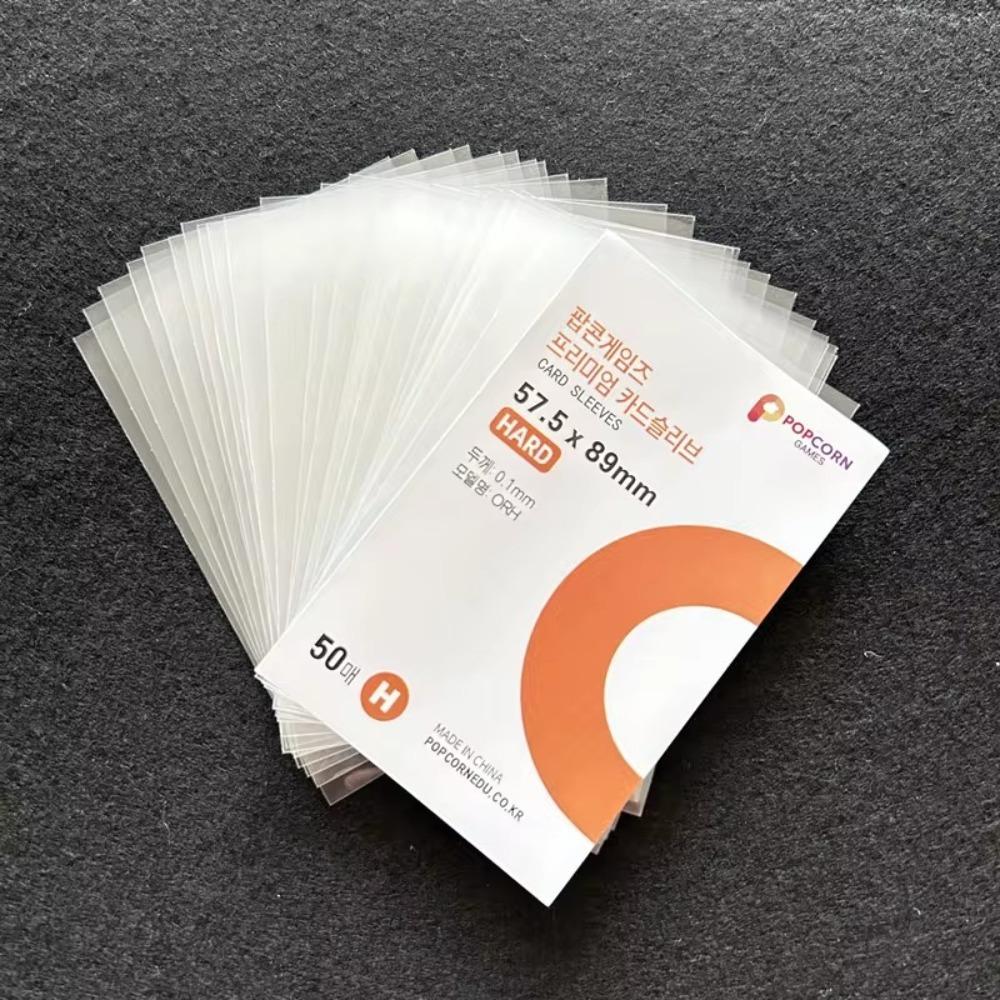 50 шт. прочных 3-дюймовых чехлов для карточек Kpop, прозрачных канцелярских принадлежностей, голографических защитных пленок для фотокарточек, переплетов для альбомов