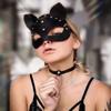 Черная кожаная маска на пол-лица Кошка Косплей для женщин Готика БДСМ Эротический аксессуар Сексуальный дизайн Удобная посадка для интимных игр