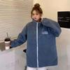Верхняя одежда, женская осенне-зимняя корейская версия, свободный кашемировый утолщенный свитер из овечьей шерсти, кардиган, бейсбольная куртка в стиле Харадзюку