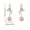 Delicate Bowknot Drop Earrings Fashion Long Tassels Sweet Pearl Earrings Crystal Bows Ear Pendant for Women Jewelry Gift