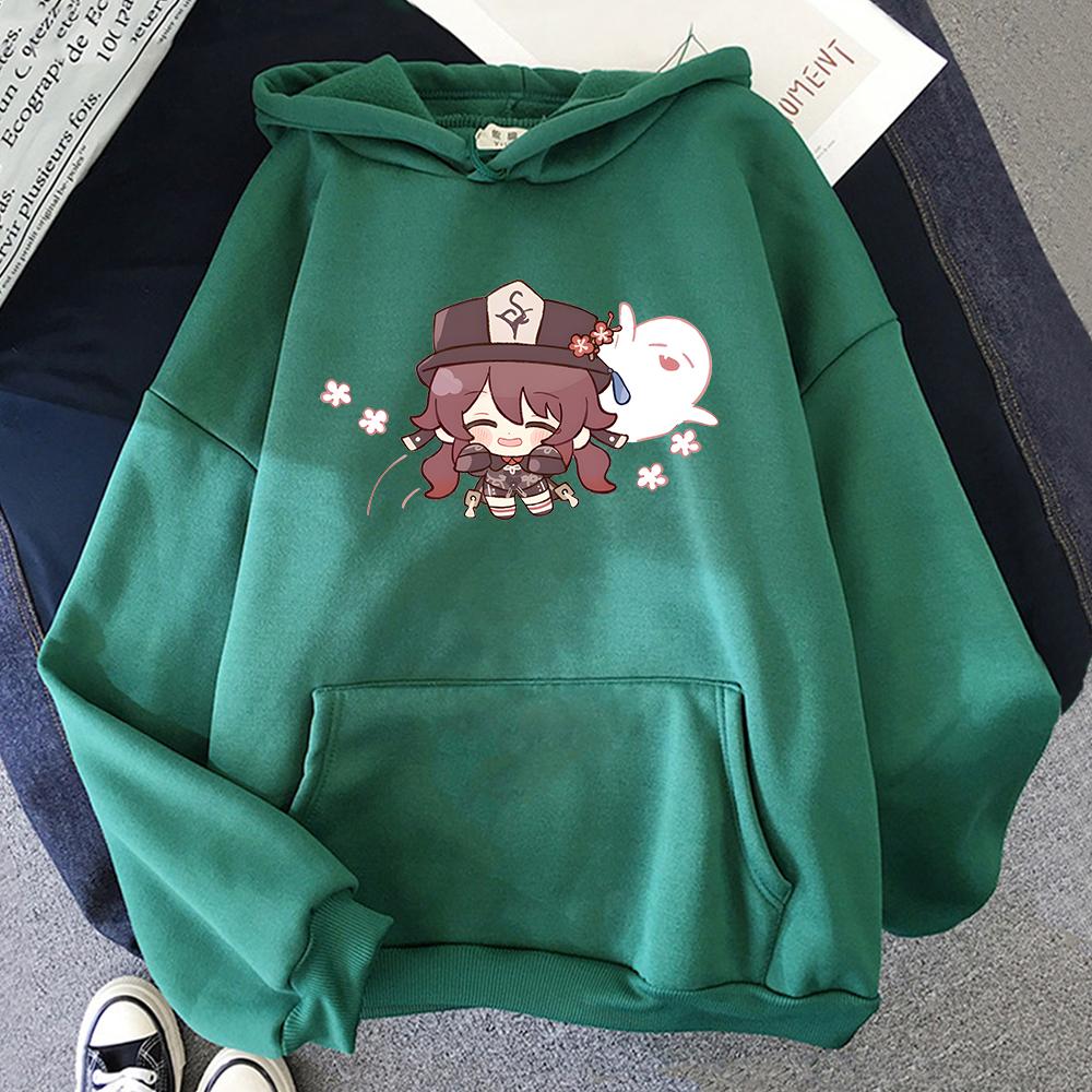 Худи Genshin Impact Ху Тао Пуловеры Девушки Свитшот Оверсайз Sudaderas Para Mujer Модное Худи Кавайный Принт Топы