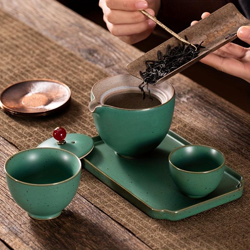 1 Set Tea Set Ceramic Tea Set Chinese Kung Ceramic Teapot Portable Handmade Teapot 4 Creative Tea Cup Tea Set For Office Living Room Tea Set For Gift