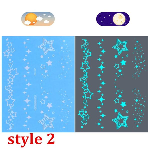 4pcs Luminous Glow Waterproof Temporary Tattoo Sticker Star Butterfly Flash Tatto Women Men Arm Body Art Fake Tattoos