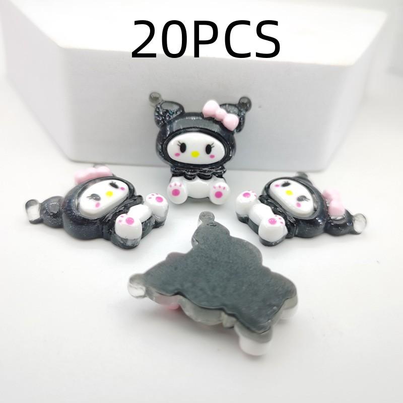 20PCS Transparent Cartoon Melody Resin Accessories DIY Hair Clips Hair Accessories Phone Case Cream Glue Materials
