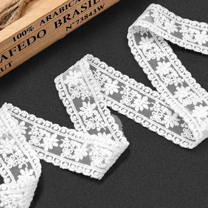 4Meters/lot 3cm Wide White Double-sided Lace Mesh Embroidery Lace DIY Clothing Decoration Hair Accessories Handmade Materials