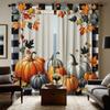 2 шт. цифровая занавеска HD с принтом Желтый галстук Праздник урожая тыква Кленовая лоза Домашний декор в стиле Украсьте гостиную спальню