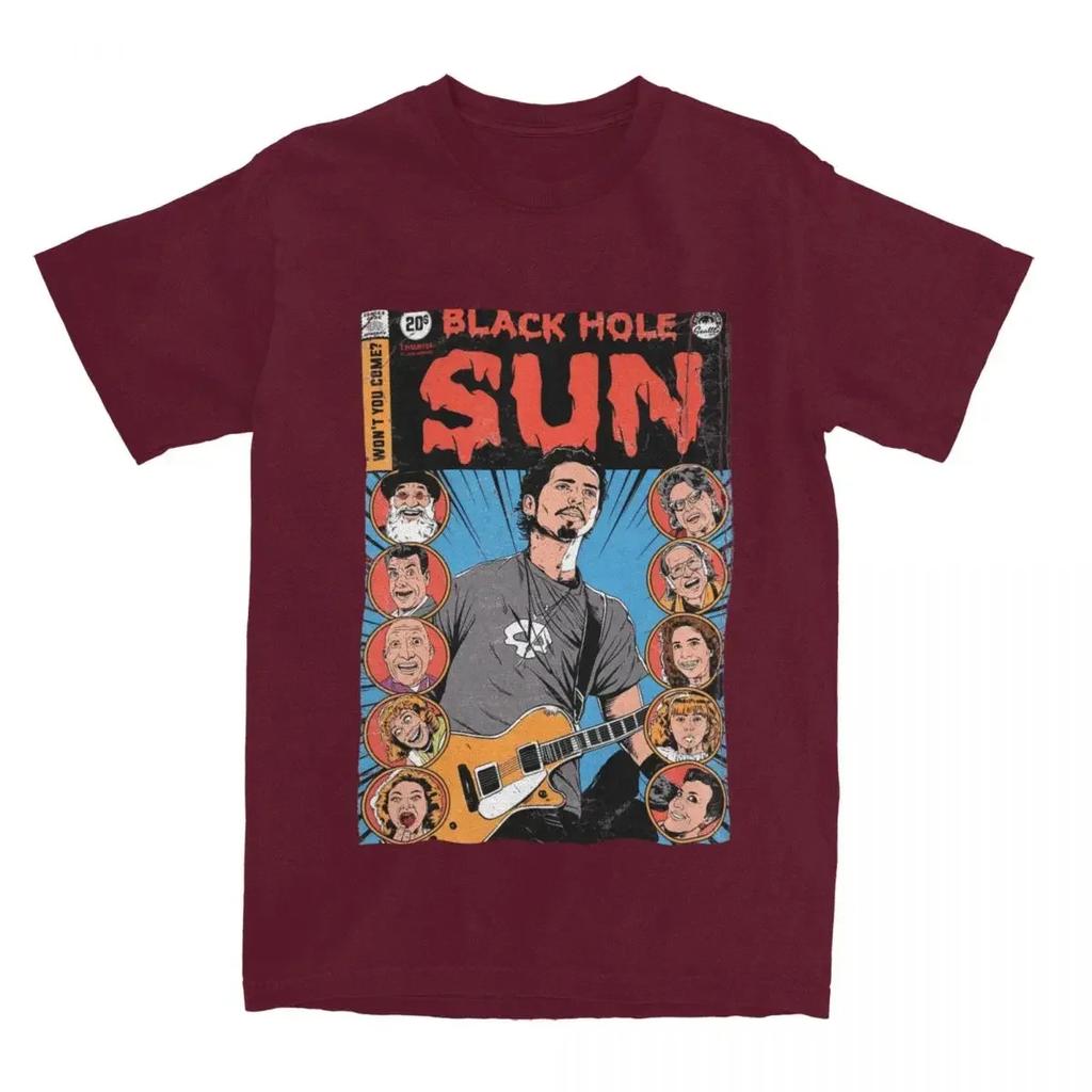 Unique Black Hole Sun Soundgarden T shirt Unisex Womens pure cotton tees shirt gift idea clothing