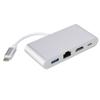 Многофункциональный конвертер 4-в-1 TypE C в USB3.0+RJ45+HDMI+PD Адаптер-хаб для видео 4K