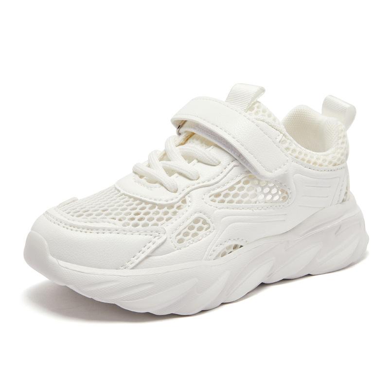 Children's White Shoes New Arrival Sports Shoes Boys Mesh Hollow Girls' White Shoes