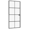 VidaXL Porte d'intérieur Noir 93x201,5 cm Trempé verre aluminium fin 153664