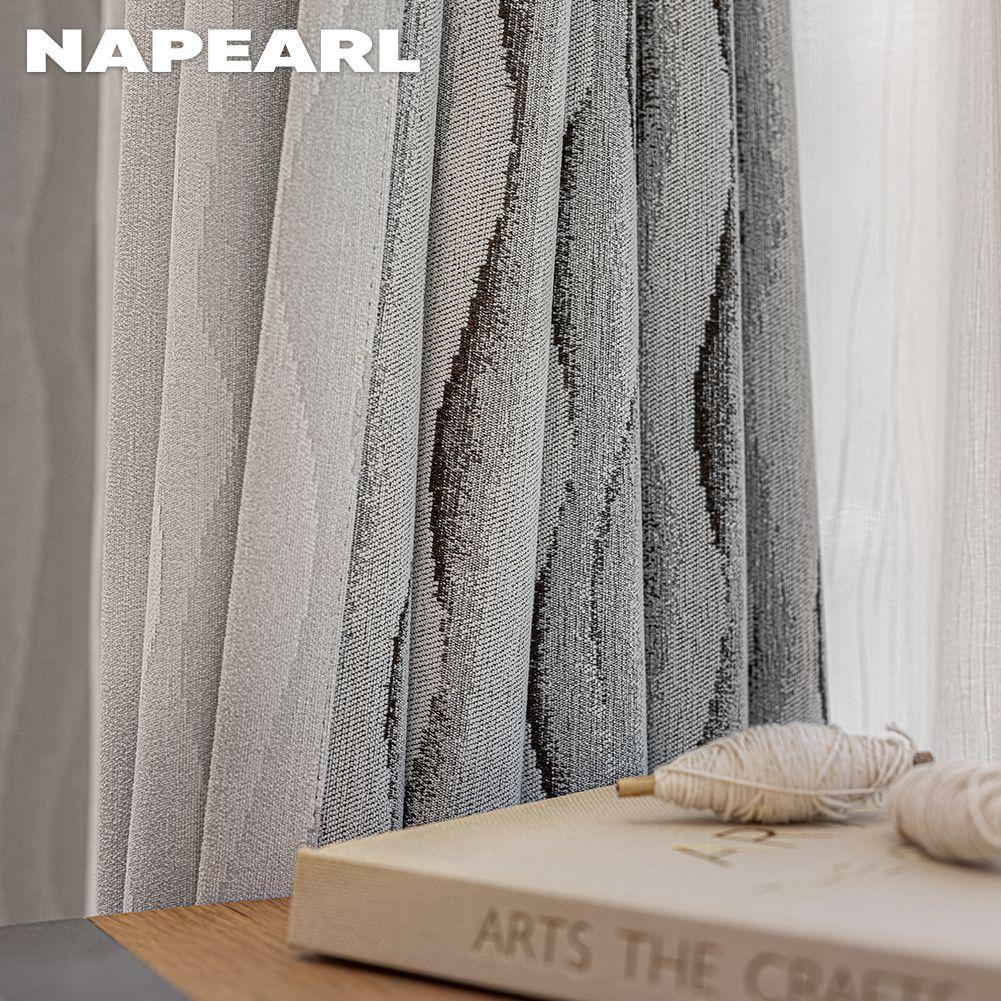 1 шт. NAPEARL Элегантная однотонная светонепроницаемая штора Двусторонняя жаккардовая из шенилла Толстые шторы для спальни, гостиной, балкона, окна для домашнего декора