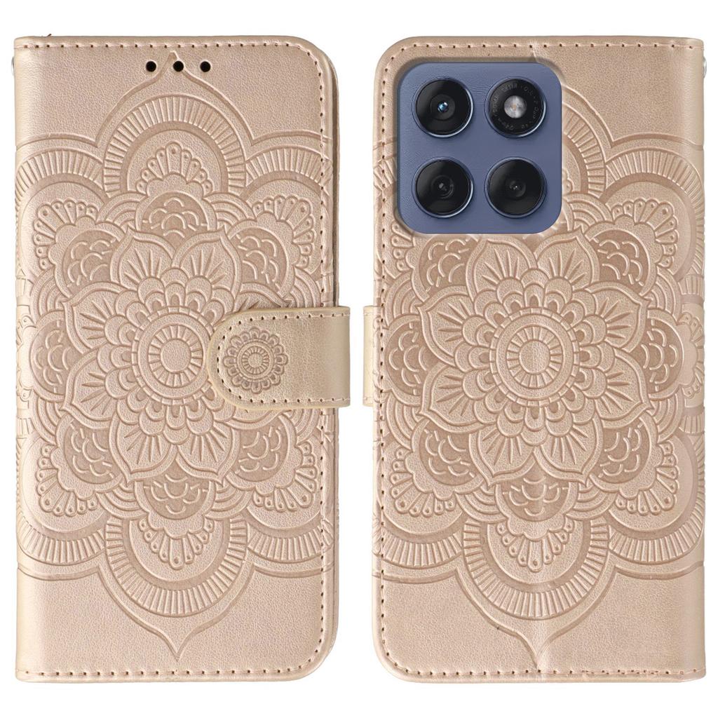 For Motorola Edge 60 Fusion 5G Case PU Leather Mandala Imprinted Design Wallet Phone Cover