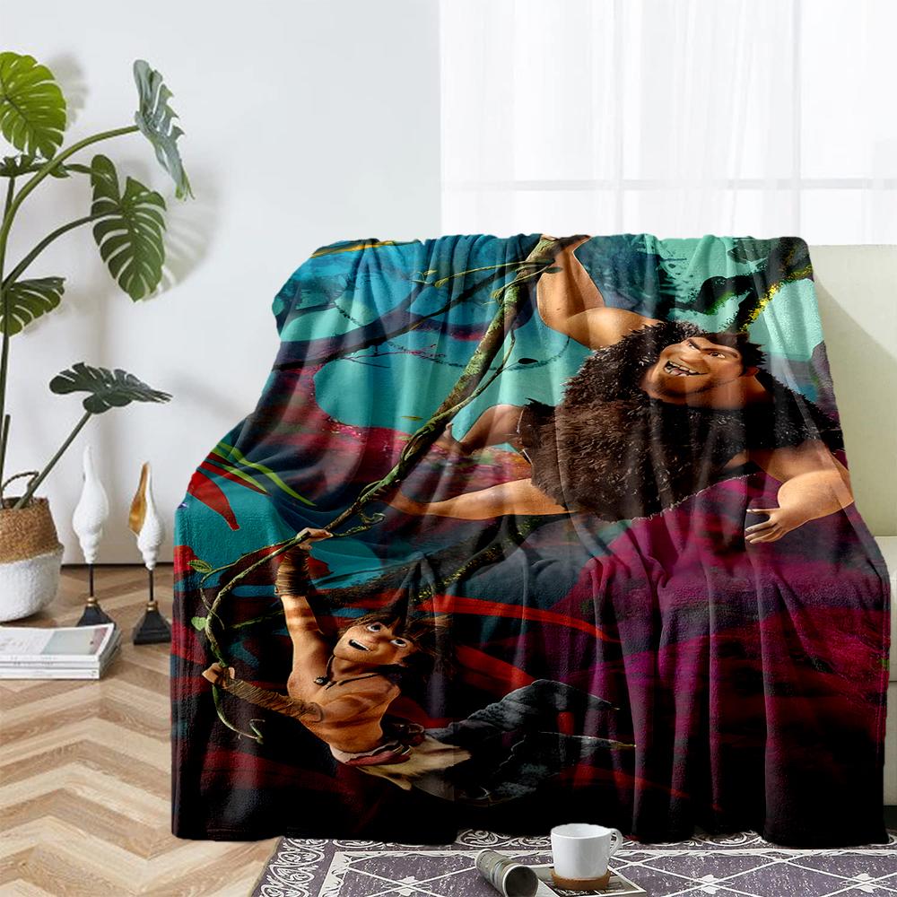 The Croods Theme Printed Blanket - Perfect for Couch, Bed, Travel & Outdoor Use | Machine Washable, Cozy & Durable.