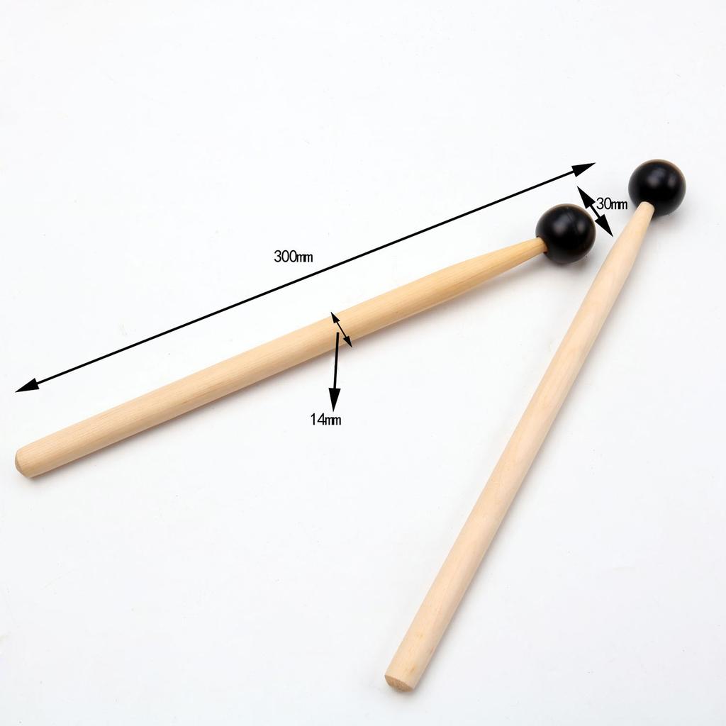1 Pair Tongue Steel Drum Xylophone Mallets Tuning Fork Wooden Rod Mallet for Percussion Instrument